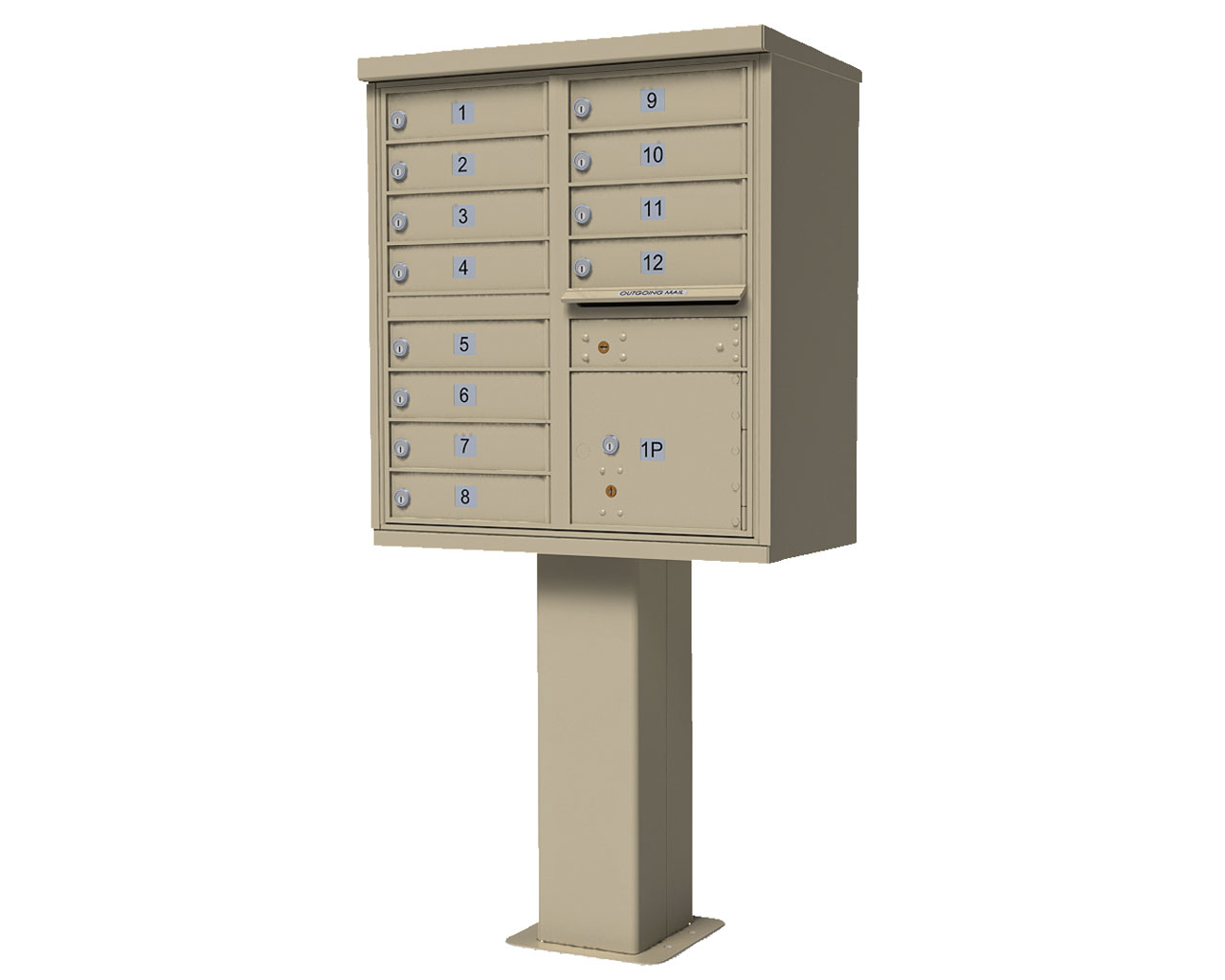 Type II - 12 tenant boxes, 1 outgoing, 1 parcel