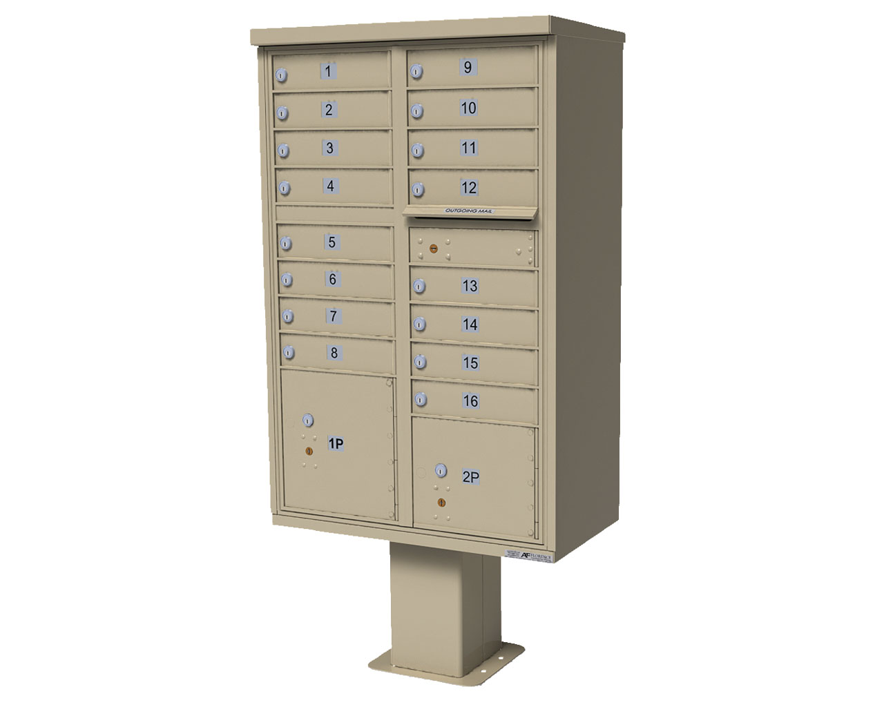 Type III - 16 tenant boxes, 1 outgoing, 2 parcels