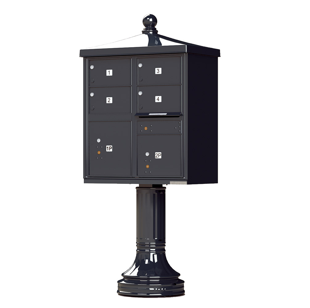 Finial Cap and Traditional Pedestal accessories - 4 oversized compartments