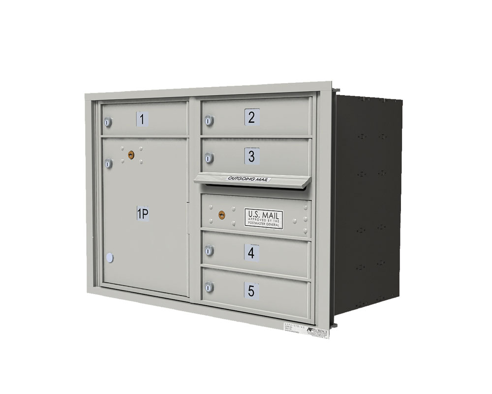 5-tenant doors with 1-15"H parcel locker