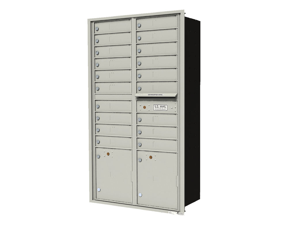 19-tenant doors with 2-15" H parcel locker