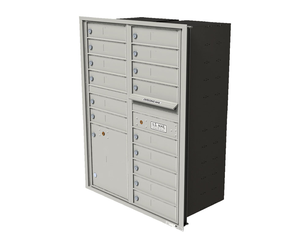 15-tenant doors with 1-15"H parcel locker