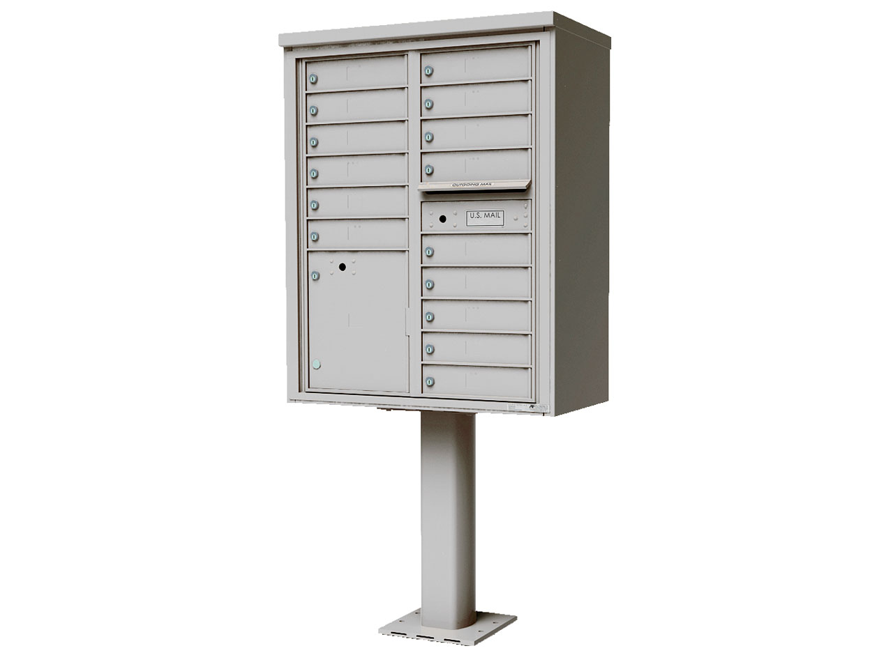 15-tenant doors with 1-15"H parcel locker