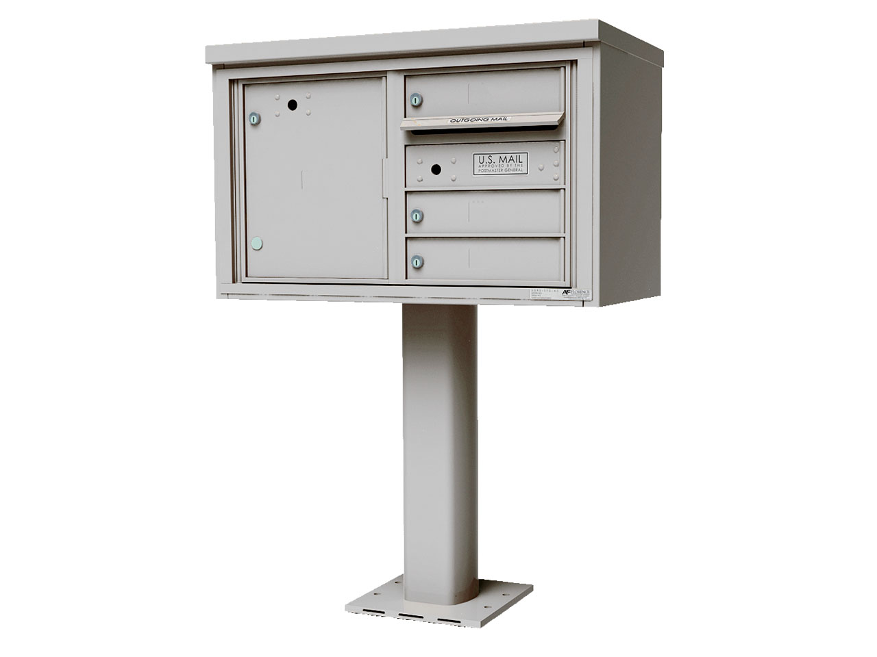 3-tenant doors with1-15"H parcel locker