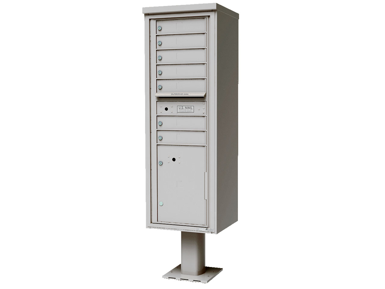 5-tenant doors with 1-15"H parcel locker