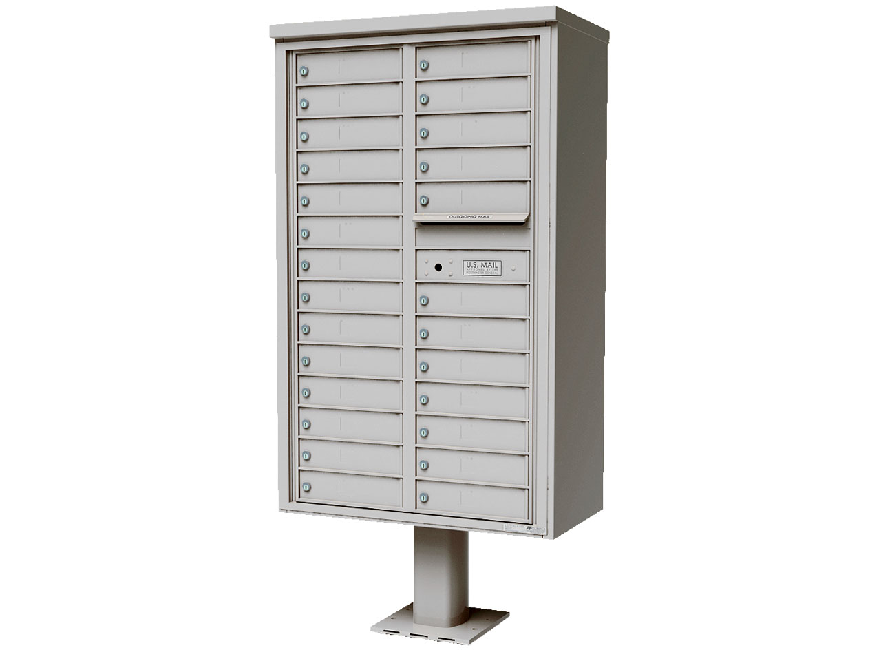 26 - tenant doors with fully encased and mounted on pedestal