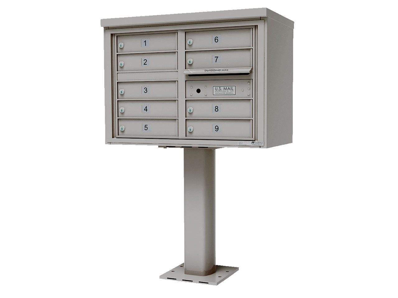 9-tenant doors with 1-15"H parcel locker