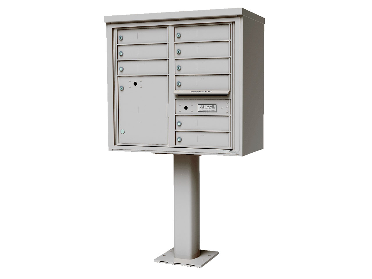 9-tenant doors with 1-15"H parcel locker