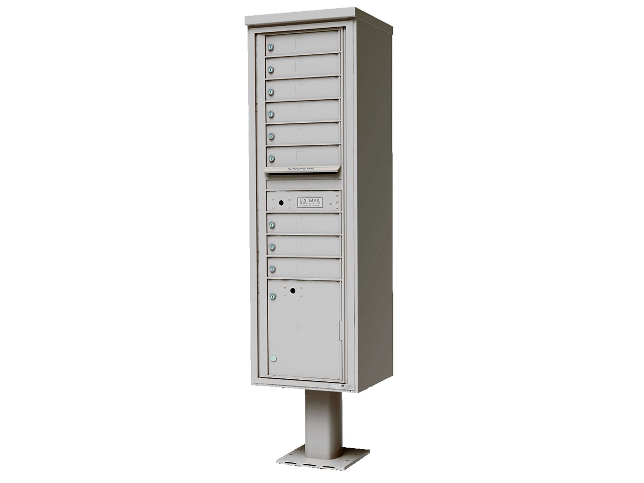 9-tenant doors with 1-15"H parcel locker
