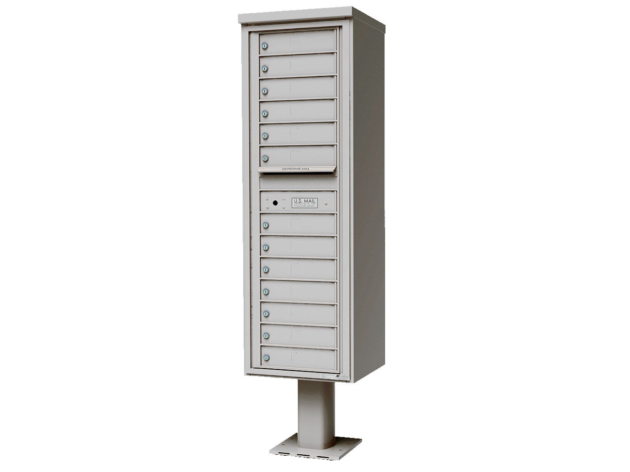 13 - tenant doors with fully encased and mounted on pedestal