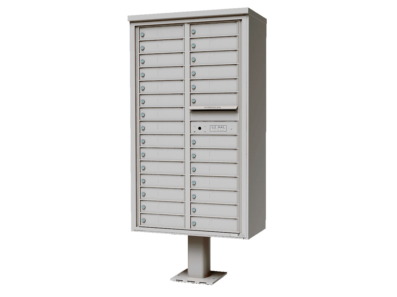 28 - tenant doors with fully encased and mounted on pedestal