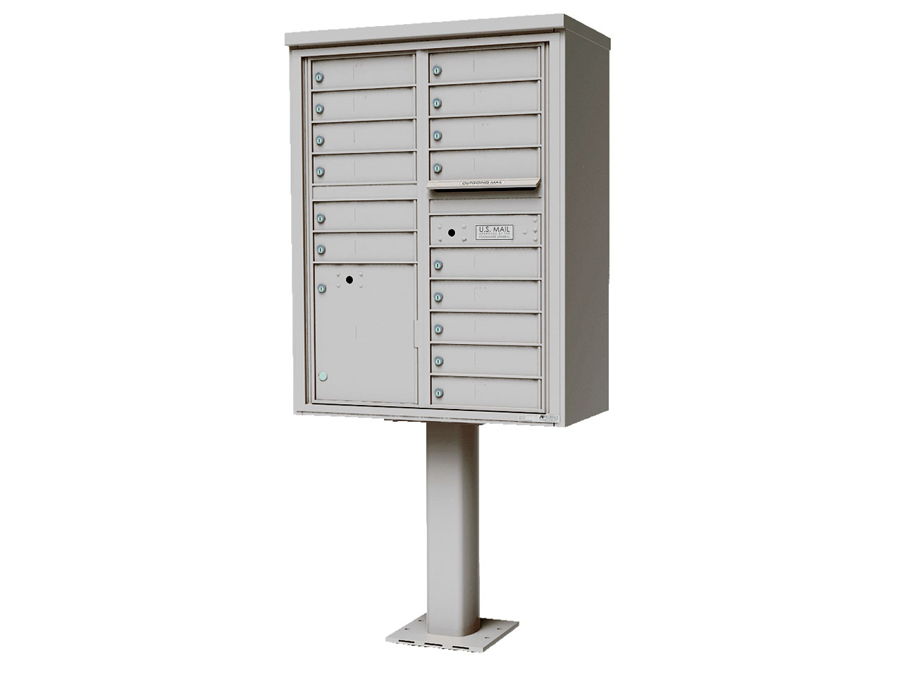 15-tenant doors with 1-15"H parcel locker
