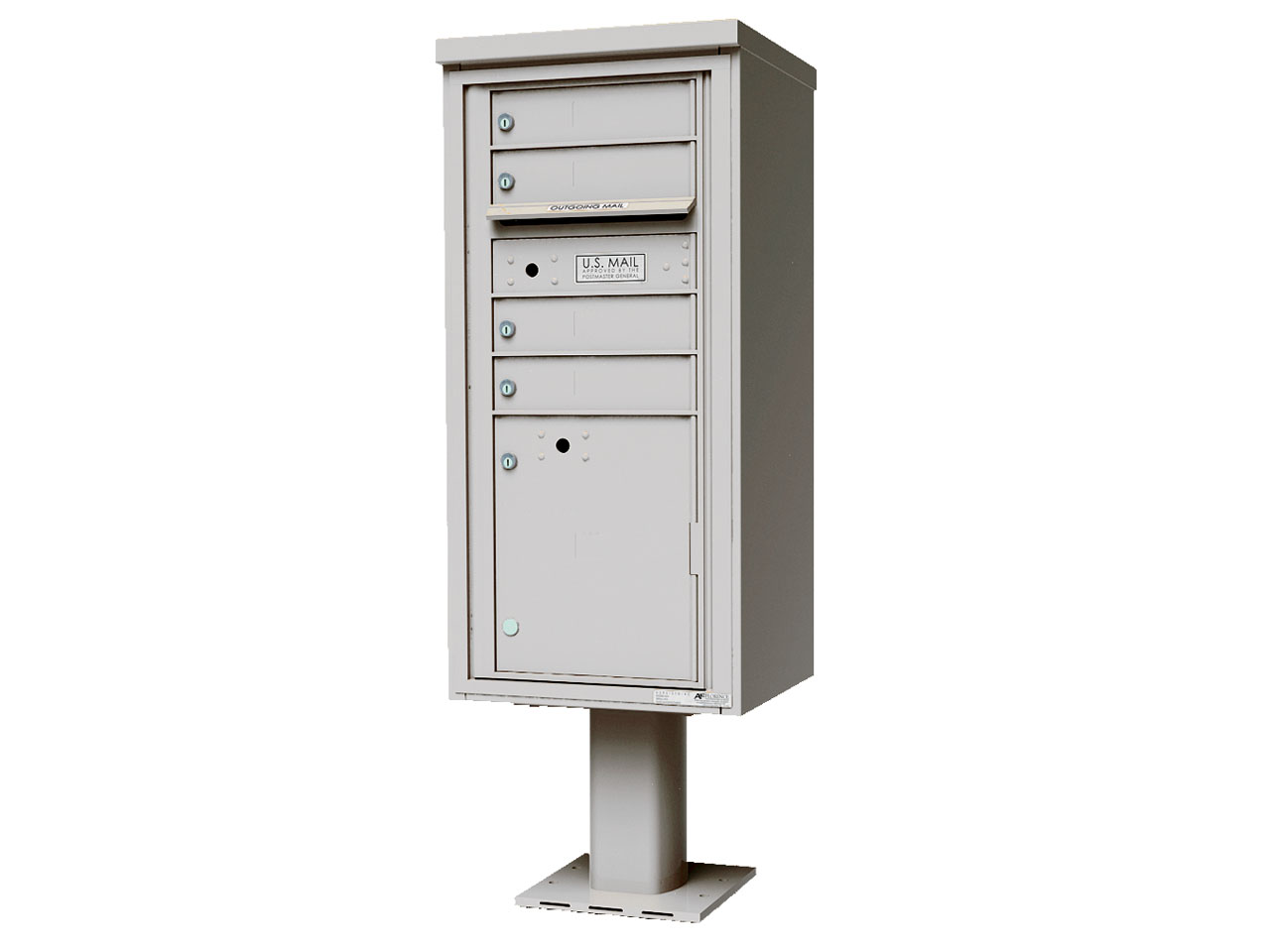 4-tenant doors with 1- parcel locker