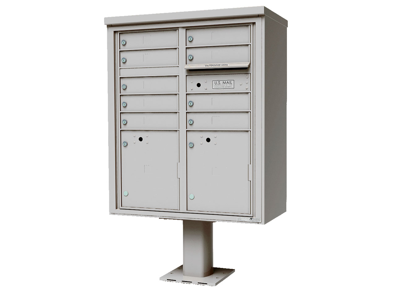 9-tenant doors with 2-parcel lockers