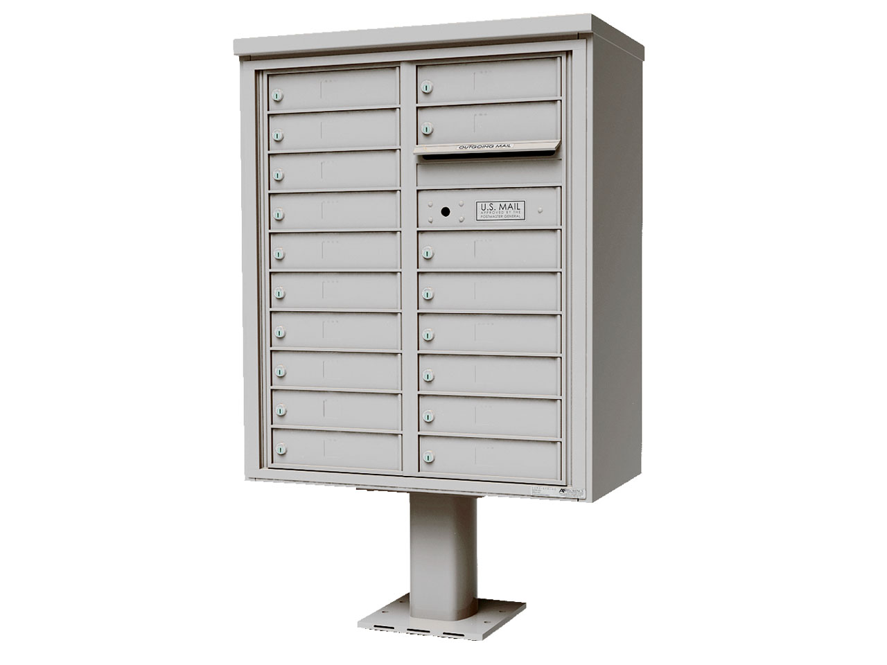 18 - tenant doors with fully encased and mounted on pedestal